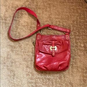 Fossil red leather crossbody bag